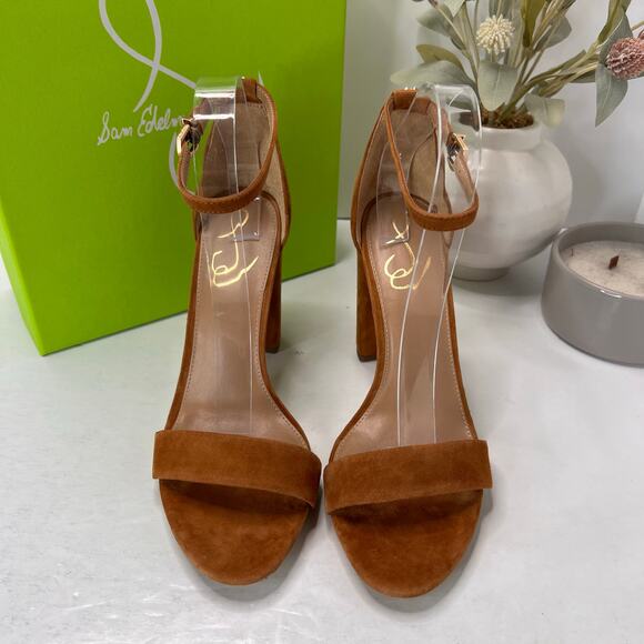 Sam Edelman Yaro Suede Ankle Strap Block Heel Frontier Brown Women 9.5 NWB - Picture 5 of 11